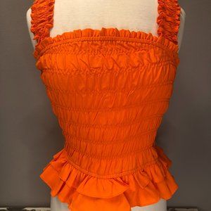 Glam Orange Smocked Top